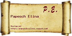 Papesch Elina névjegykártya